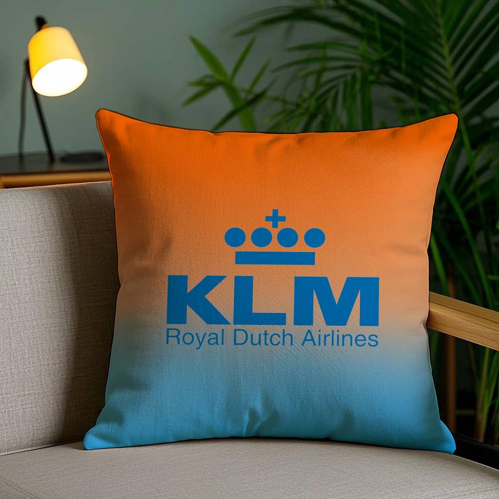 Нидерланды K-Klm R-Королевские голландские авиалинии Наволочка для дома, общежития, спинки стула, короткий плюш, двусторонняя печать, чехол для офисной подушки