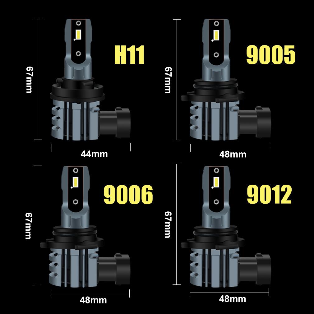 2 шт. H8 H11 светодиодные лампы для фар 9005 HB3 9006 HB4 9012 Hir2 автомобильные светодиодные фары 6500K белые супер яркие 12000LM 60 Вт 12 В противотуманные фары лампы