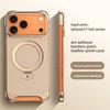 Роскошный ультратонкий безрамочный магнитный чехол из кожи для iPhone 17 Pro Max 16 Plus 15 14 13 Металлическая подставка-kickstand Чехол