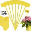 50/100 шт. этикетки для растений T-образные пластиковые бирки для растений водонепроницаемые этикетки для питомника желтые этикетки для растений многоразовые название растения