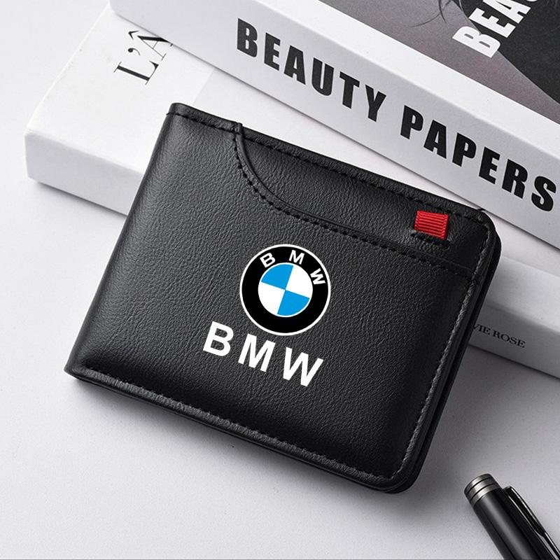 Leather Car Logo Wallet Credit Card Coin Bag Portable Purses For BMW 1 2 3 5 7 Series X1 X3 X4 X5 X6 E46 E90 E60 F10 G20 G30 F15 rlzh86