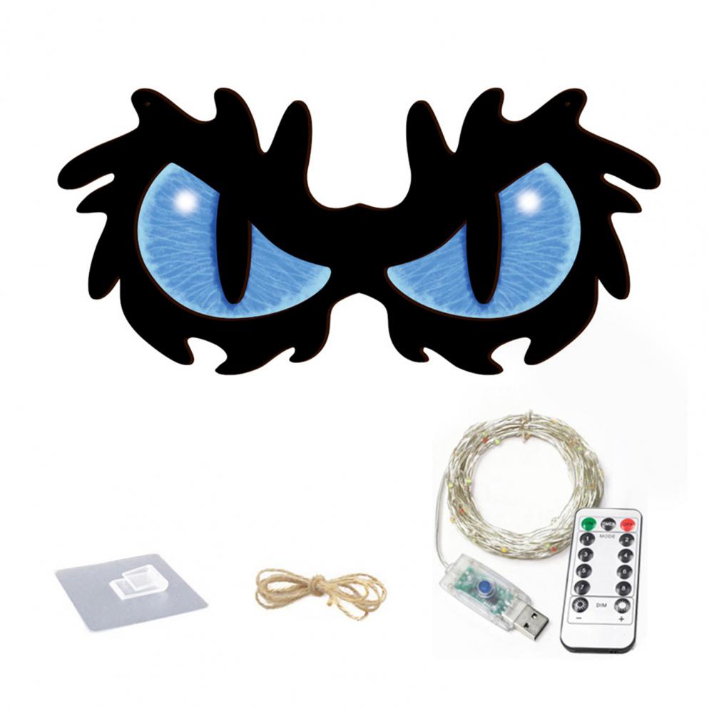 Светящиеся глаза на Хэллоуин Декорации Цветные Хэллоуинские огни Жуткие светодиодные глаза на Хэллоуин для деревьев