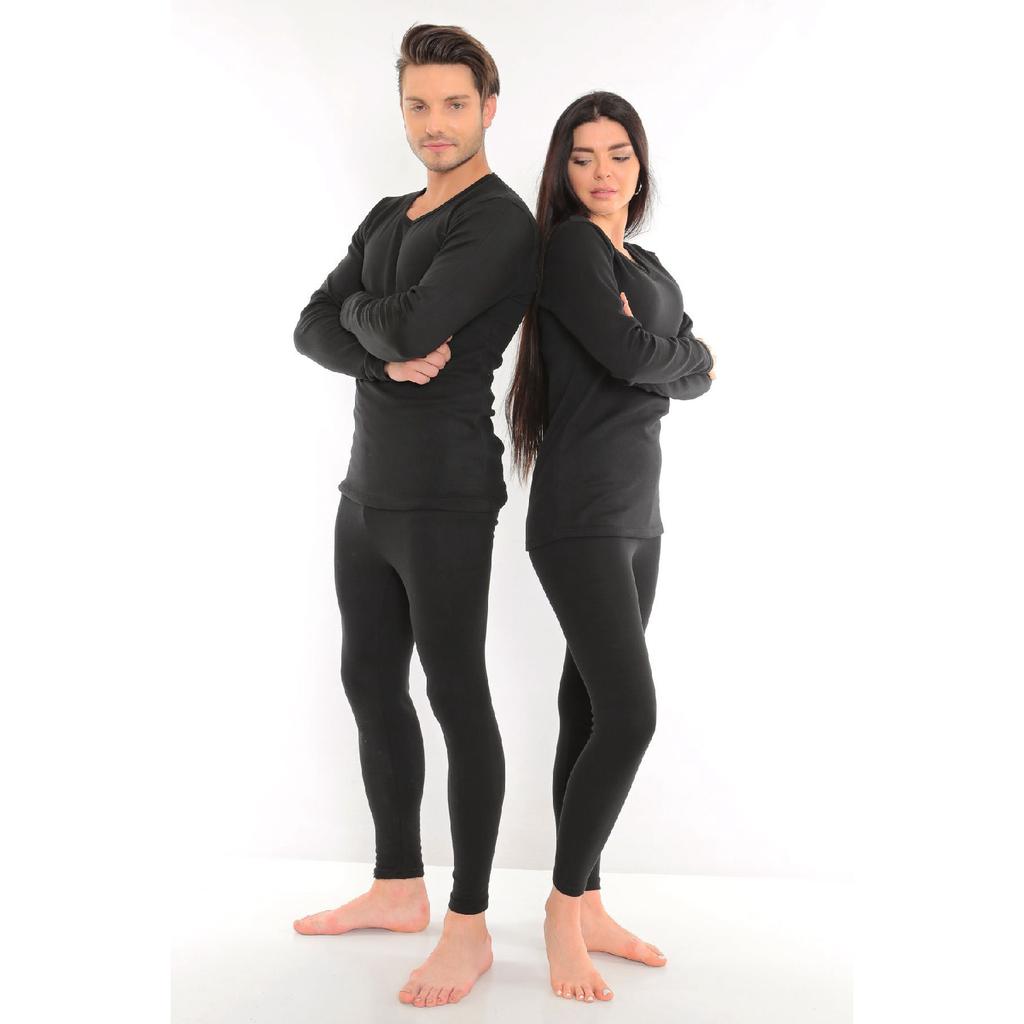 Хлопковый термокостюм унисекс | Комплект нижнего белья с флисом внутри