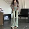 Retro Women's High Waist Jeans American Light Elastic Slim Fit Flare Pants Street Trend Sexy Y2K Dance Carnival Elegant Women