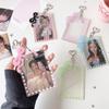 Защитный чехол для ID-фото в стиле Polaroid, брелок-подвеска в форме сердца, держатель для карт с блестками в виде банта, подвеска-дисплей для фотокарточек айдолов