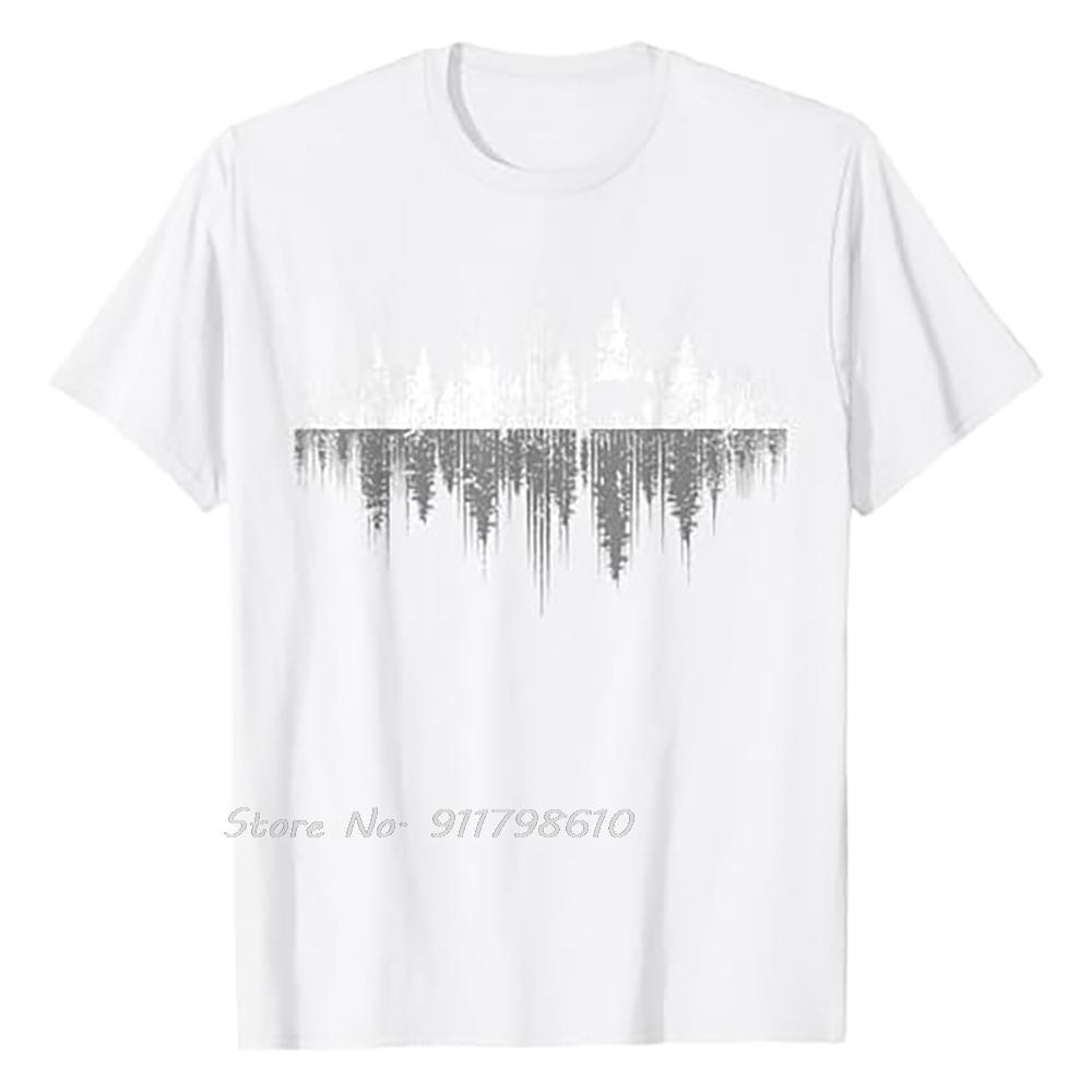 Отражение деревьев Дикая природа Натур Животное Медведь На открытом воздухе Лес Хлопковая футболка Мода Футболка оверсайз Мужская одежда Унисекс Топы Футболки