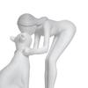 Минималистичная 3D-печатная статуэтка женщины, гладящей кошку, Черно-белая статуя любви, Современная арт-скульптура для стола, полки, домашнего декора, Креативный подарок для пар