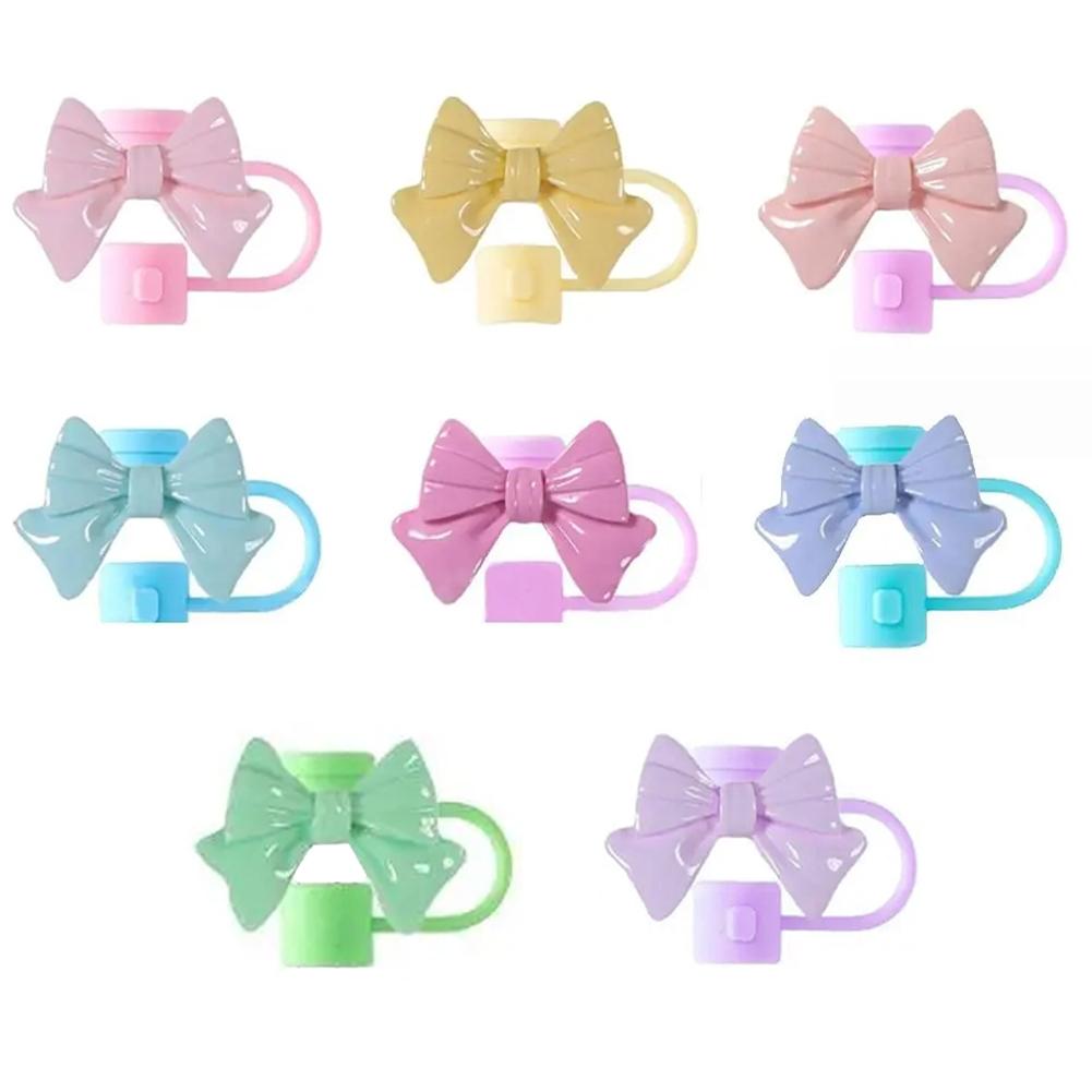 Bow Straw Cap Covers Toppers Silicone Straw Covers Cap Accessories For Stanley Cups 30&40 Oz Tumbler Dust Proof Plugs Protector
