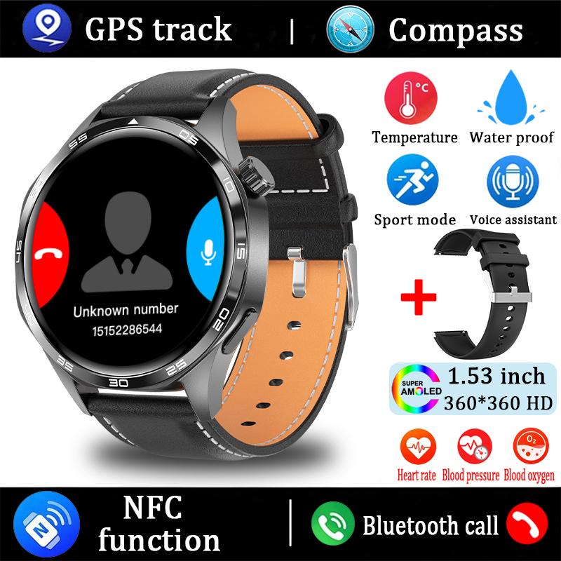 2025 Новые умные часы GT5 PRO для мужчин, часы 5 Pro, AMOLED, HD-экран, Bluetooth, вызов, GPS, траектория, NFC, компас сердечного ритма, умные часы