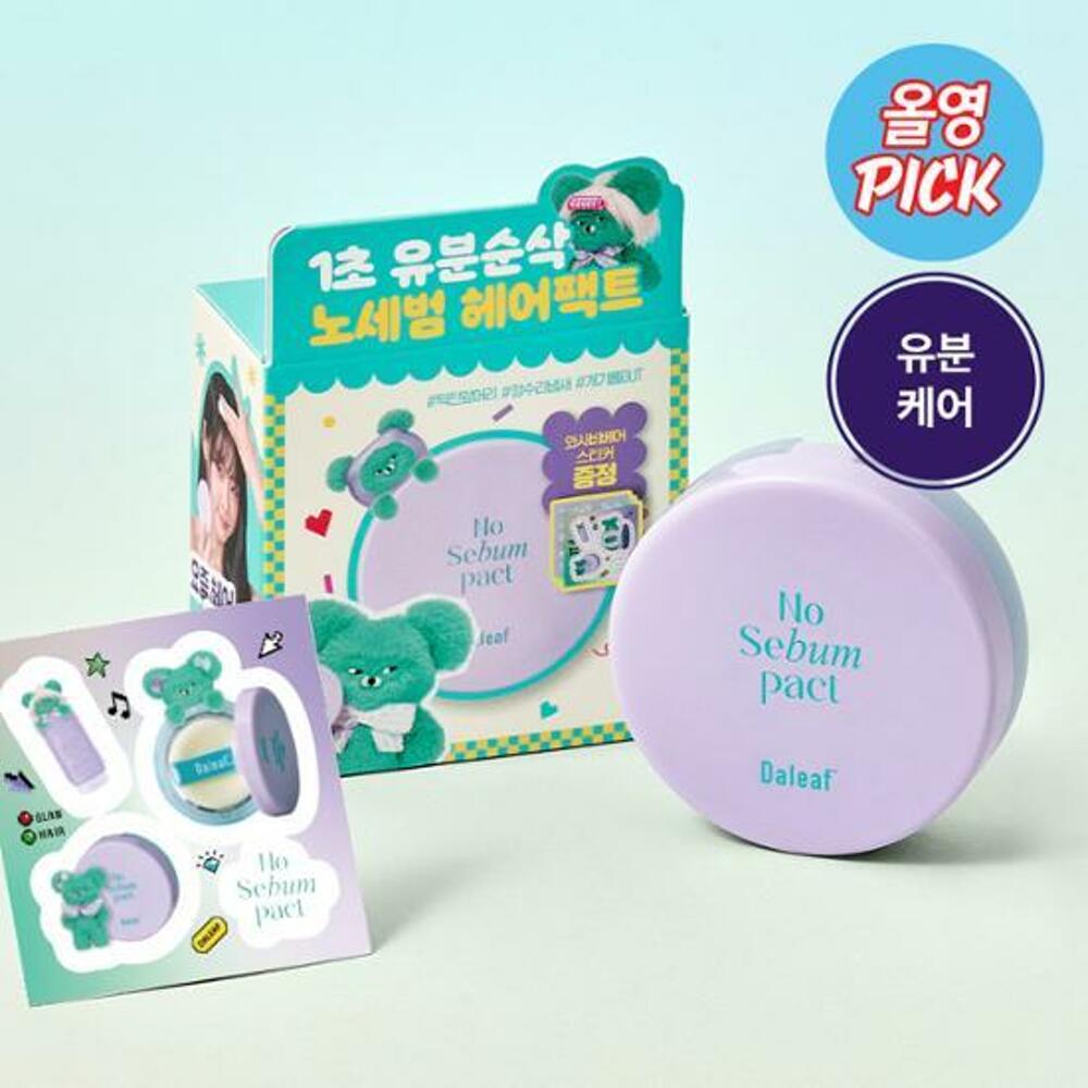 Daleaf Набор Glam No Sebum Pact 5 г (+Наклейки с медведем васаби)