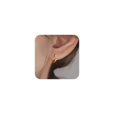 Earrings for Hoop Pink Always Gift Box Included [Hothrty] Women, Earrings, Twist, Foldable, Catchless, Openable, Zirconia, Silver, Gold, Gold, Small,