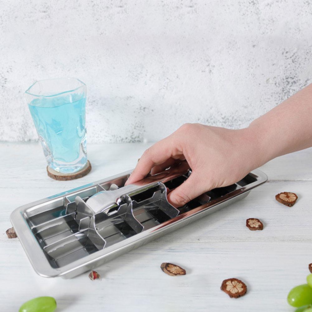 18-Slot Stainless Steel Ice Cubes Tray Easy Release Handle Metal Ice Cubes Maker Ice Cubes Mold Home Kitchen Bar Mould Tools