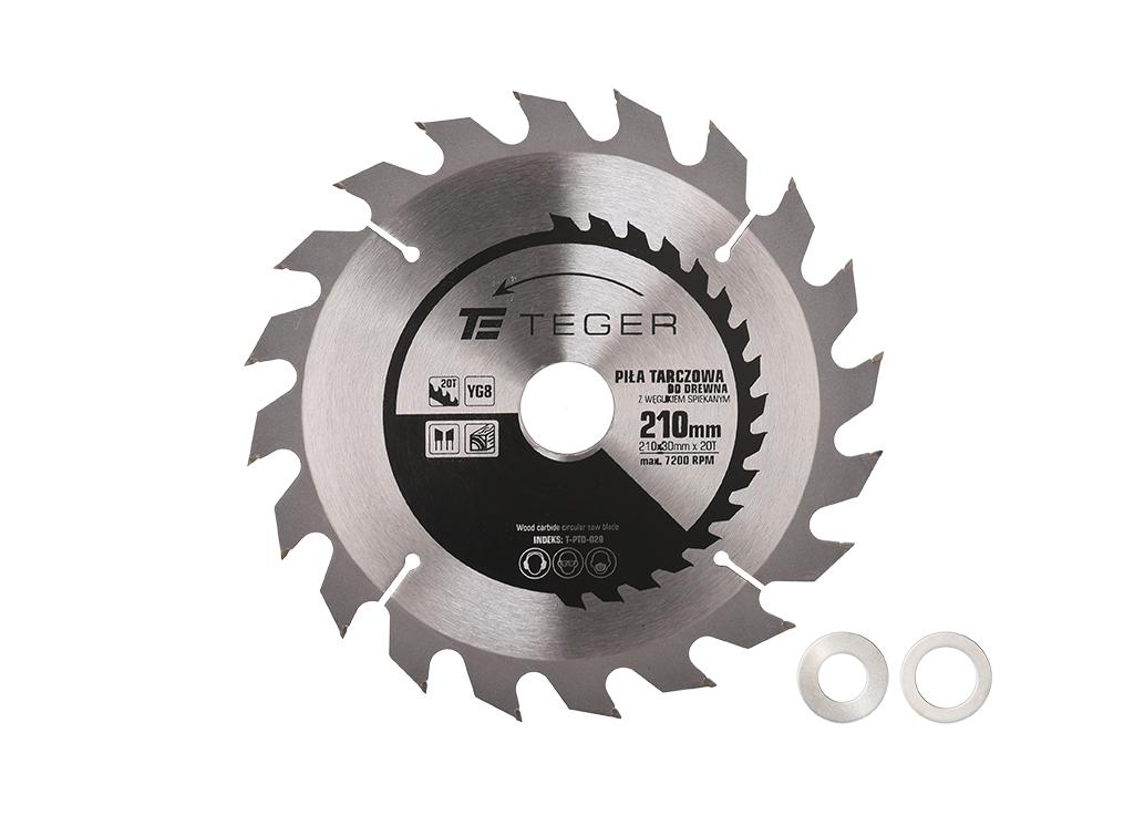 TEGER 210x30 20T ATB carbide saw blade - for wood, MDF, laminates (blade thickness 1.4 , max 7200 rpm)