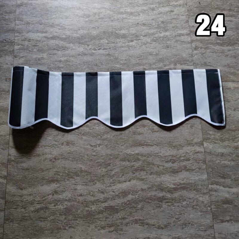 Waterproof Wavy Valance Sun Shade Canopy Patio Awning Store Banner Replacement Durable Sunshade Canopy Cloth Gray Beige Strips