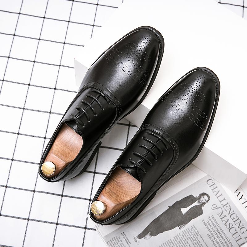 Fashion Business Fashion Dress Shoes Men Shoes Black Brown Lace Up Business Office Block Shoes Luxury Social Shoes Size 38-48 Men Shoes