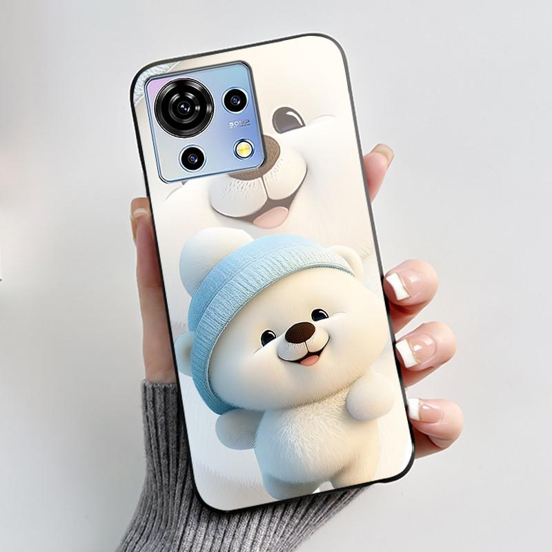 Для ZTE Blade V50 Vita Чехол Роскошный Милый Кролик с Сердечками Смешной Черный Мягкий Силиконовый Чехол для Телефона Для ZTE BladeV50 Vita V50Vita Обложка