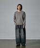 HOOVES Garments Washed Overlap Neck Knit Tee [Ash Brown]