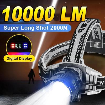 Самый мощный налобный фонарь Мощный светодиодный перезаряжаемый USB-фонарик Супер яркий дальний свет с зумом Фары для рыбалки