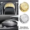 BUQ1 1pcs 48mm Car Central Control Multimedia Knob Cover Sticker For Mercedes Benz AMG GLC GLE CLA GLA W205 W211 W213 Car Accessories