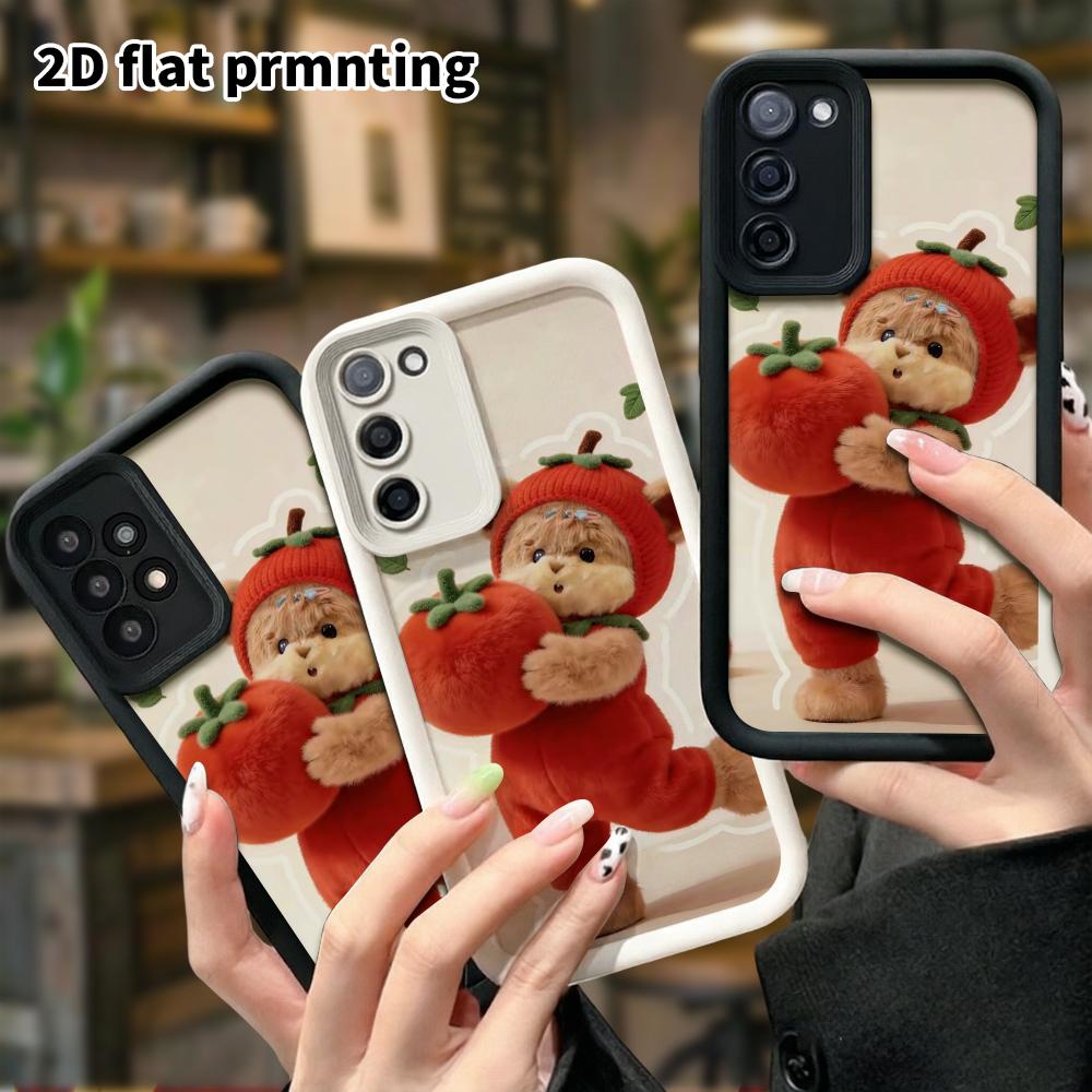 Phone Case: 2D flat Samsung Galaxy A34 A35 M05 M06 S20 S22 S21 FE Plus 5G protective case, Tomato Bear, perfect Christmas and Halloween holiday gift