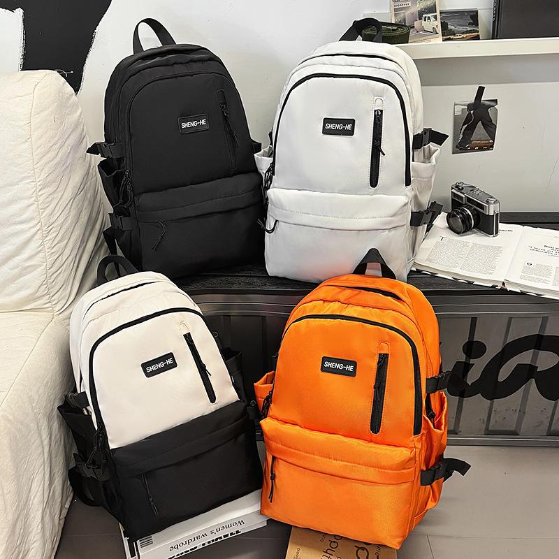 School bag women's fashion new junior high school high school college student large capacity backpack ins simple travel backpack men