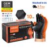 Anboson 10mil Orange Disposable Nitrile Gloves Diamond Texture Industrial Strength for Auto Repair and Heavy Duty Applications