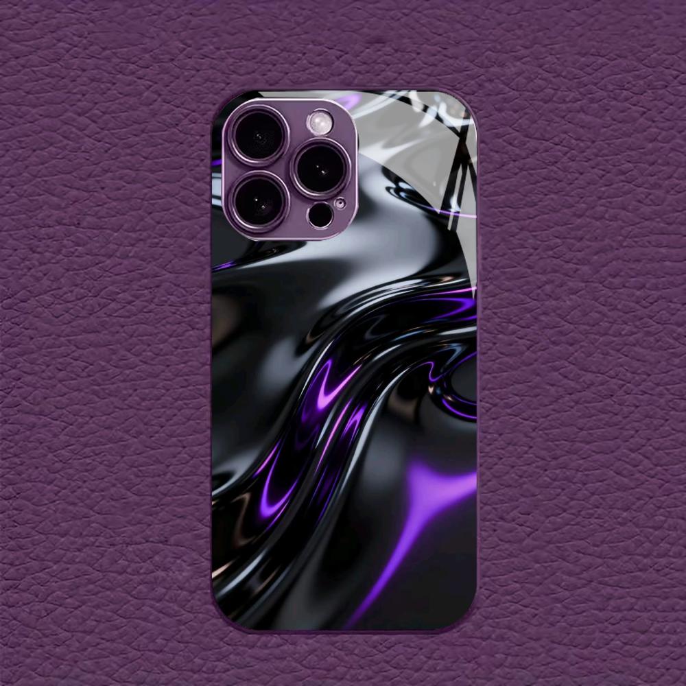 Черно-фиолетовый жидкий вихрь для чехла iphone Модный для coque iphone Чехол fundas Стекло для iPhone 17 16 15 14 13 12 pm Pro Plus