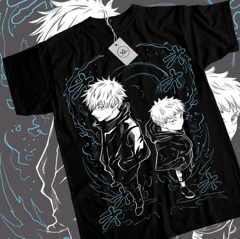 Футболка Gojo Satoru Megumi Jujutsu Kaisen Yuji Sukuna, черная рубашка в стиле аниме, все размеры