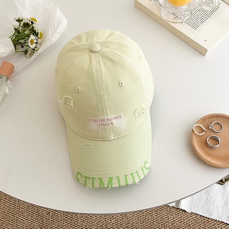 Letter Embroidered Baseball Cap Women'S Spring And Summer Face Small Edging Peaked Cap Edging Sunscreen Cap