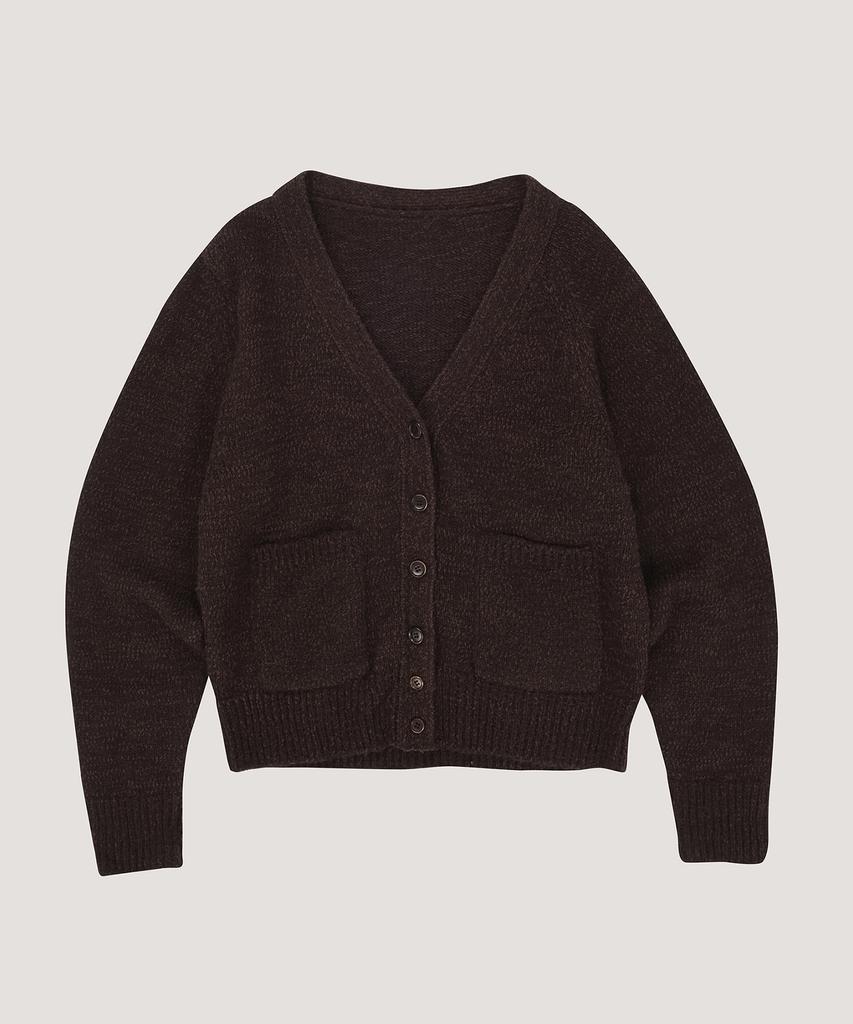Verso Two-Hole Line Mixed Cardigan