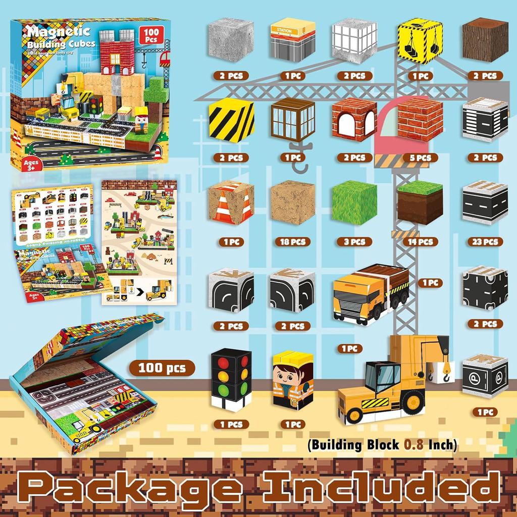 Магнитный куб-головоломка Cross MC Minecraft: Образовательные магнитные кубики для детей