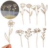 9pcs/set Wooden Flower Insert Ins Laser Cutting Flower Ornament Wooden Wildflower Stem Handmade Gift Creative Home Decoration
