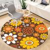 1pc Flower Pattern Office Round Area Rug, Indoor Mat Suitable For Office, Under Office Chairs Bedroom Living Room Home Decor, Room Deco