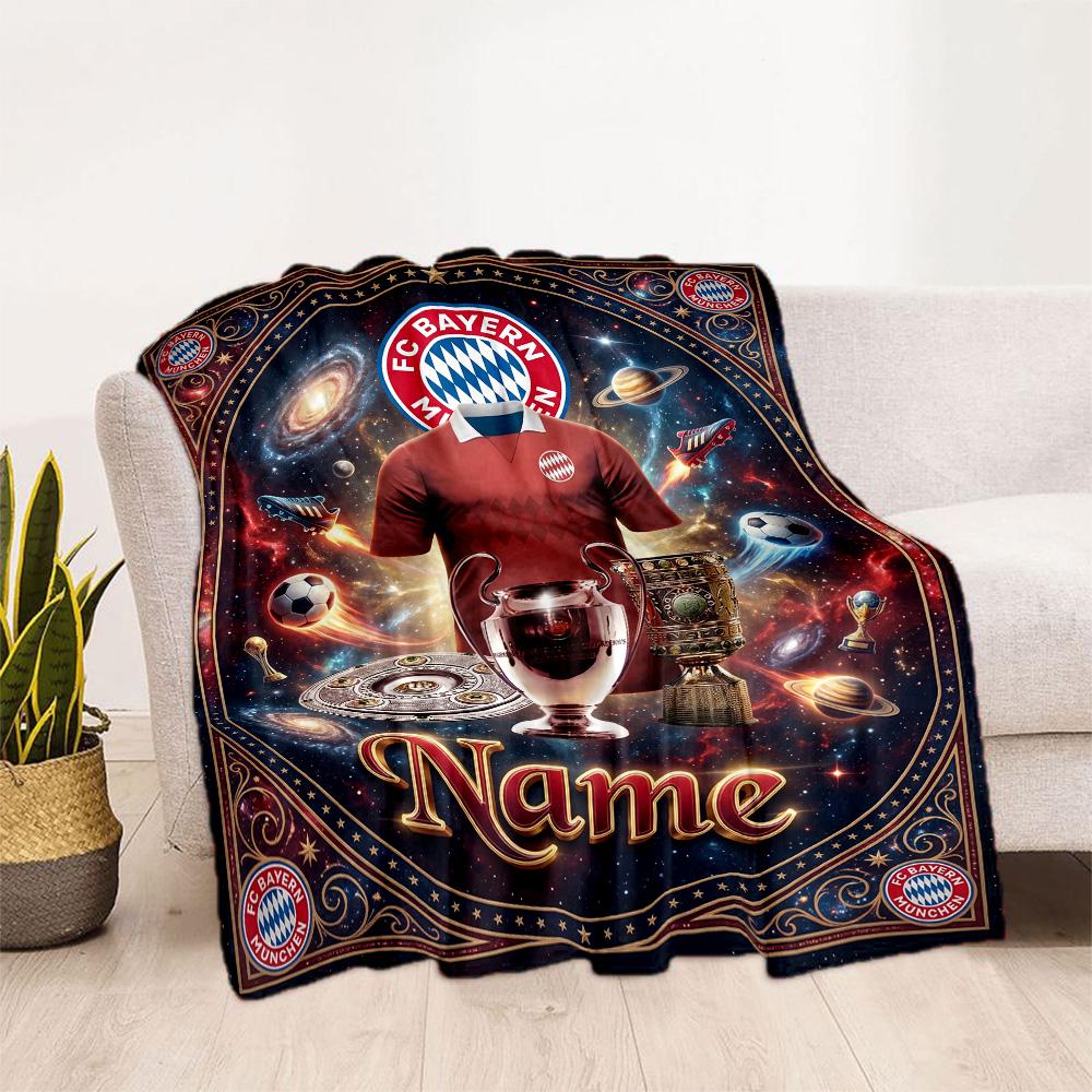 Manchester Glory Personalized Name Blanket Lightweight Personalized Blanket Warmthful Decor Perfect for Livingroom Bed Couch Picnics