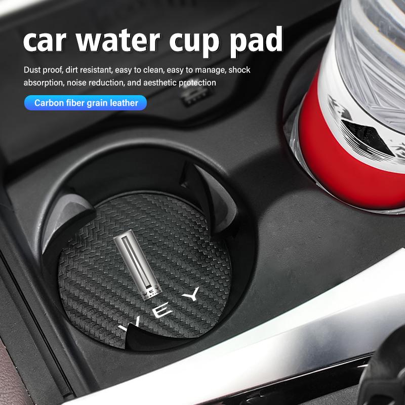 2pcs Car Coaster Carbon Water Cup Slot Non-Slip Pad Bottle Mat For WEY Coffee01 Coffee02-X-S-GT VV7 GT