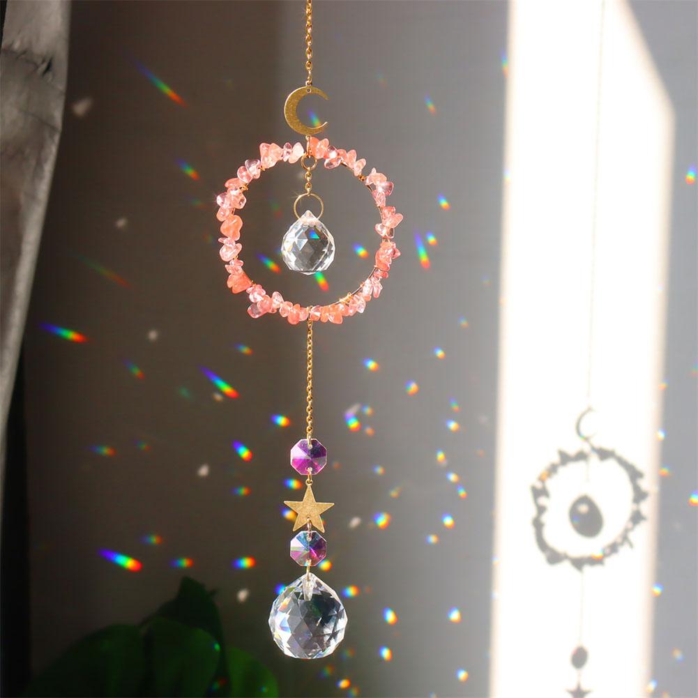Rainbow Crystal Angel Chakra Sun Catchers Car Charm Pendant Wall Window Door Wind Chimes Hanging Ornaments Room Home Decor