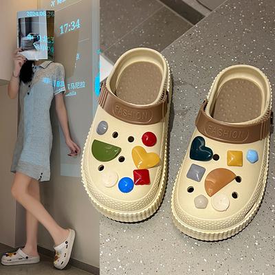 Мягкая подошва, наступать на дерьмо, чувствуется мило, мультяшные дырявые туфли, женская летняя обувь, новые толстоподошвенные нескользящие пляжные