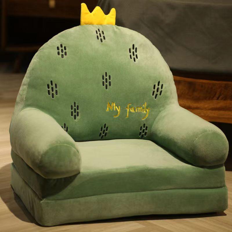 2 Layer Folding Chair Cartoon Animal Baby Children Armchair Sofa Infant Learning Chair for 3-6 Months Soft Tatami Safe and Anti-drop