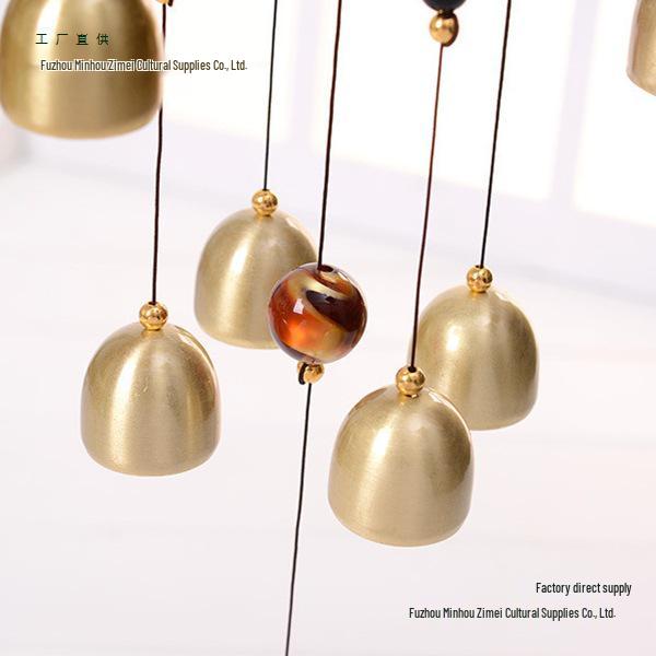 Retro Copper Wind Chime Blessings - Smooth Sailing Ornament for Door, Window or Gift