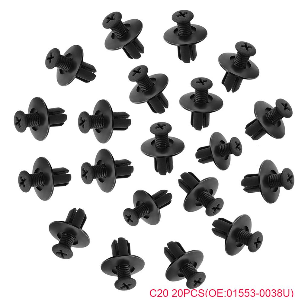 100Pcs 6 Size Auto Fastener Clips Vehicle Retainer Rivet Door Panel Fender Liner Bumper Fender Trim Plastic Mixed Car Clips