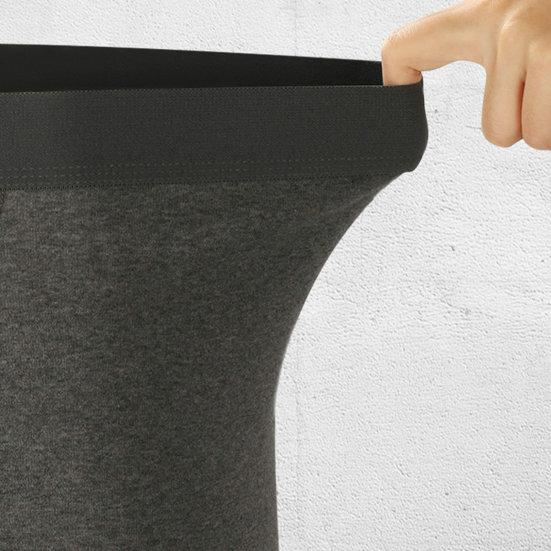 Мужские зимние боксеры, удлинённые однотонные эластичные толстые теплосберегающие U-образные выпуклые мягкие эластичные антисептические трусы со средней талией