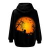 Women's Fashion Casual Halloween Printed Sweatshirt Autumn Winter Long Sleeve Cardigan With Pockets Zipper Hoodie Jacket