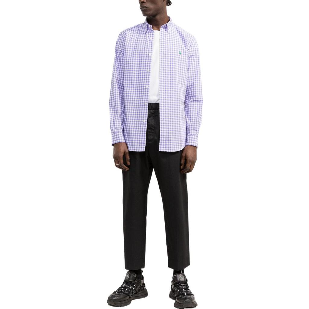 Polo Ralph Lauren SS22 Plaid Button-Up Shirt Men Shirts Purple 710867327-002