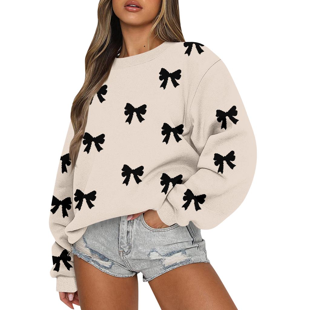 Женские топы Женский свитшот с длинным рукавом Повседневный с круглым вырезом Свободного кроя Пуловер Флисовые топы