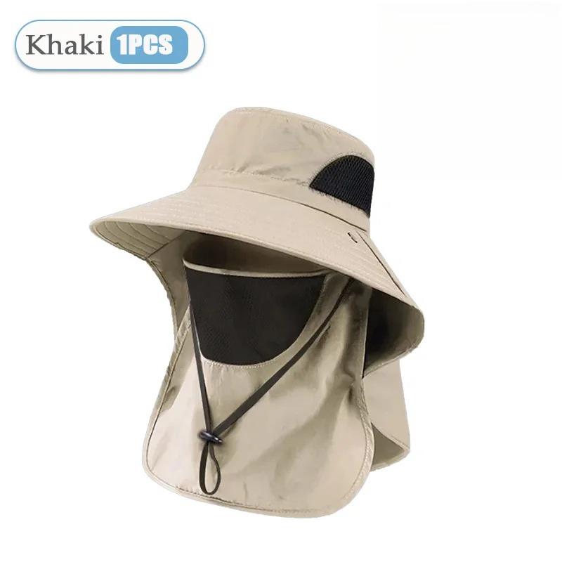 Summer Sun Hats UV Protection Outdoor Hunting Fishing Cap for Men Women Hiking Camping Visor Bucket Hat Neck Flap Fisherman Hat