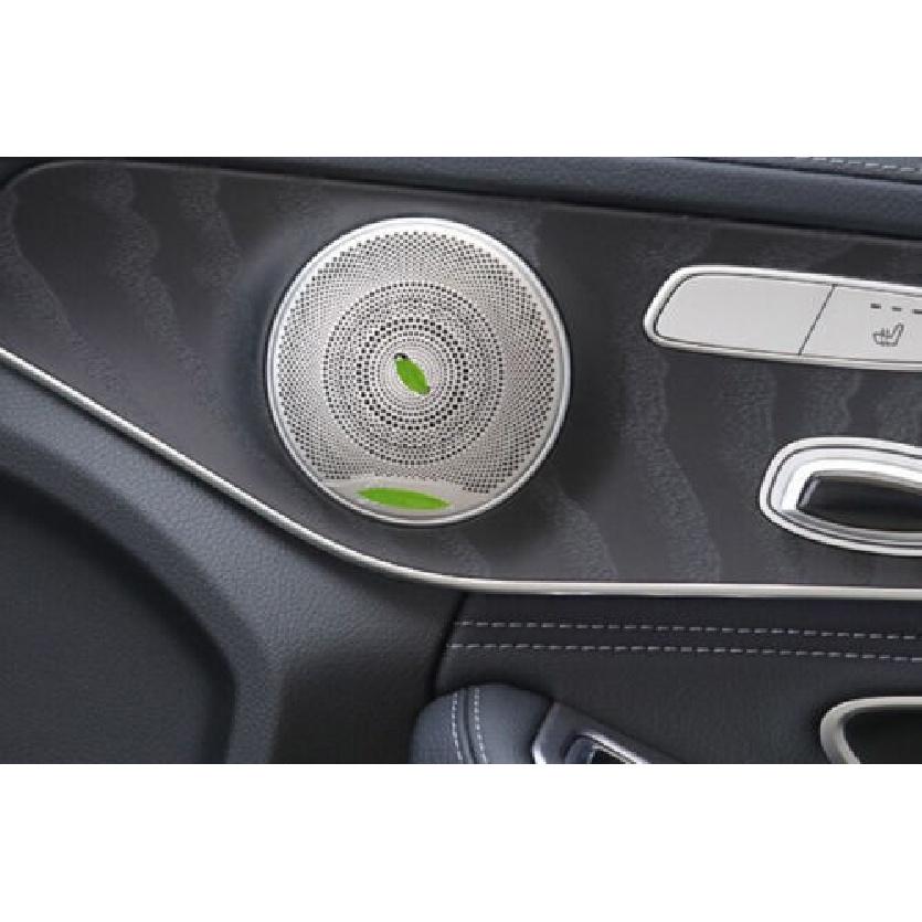 2016-2021 Cover Trim Inner Door Speaker Frame Fit For Benz GLC X253 Silver Steel