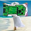 proof beach towel with Blocky pixel game pattern - soft,absorbent,quick-drying,machine washable - perfect for swimming,camping,bathing