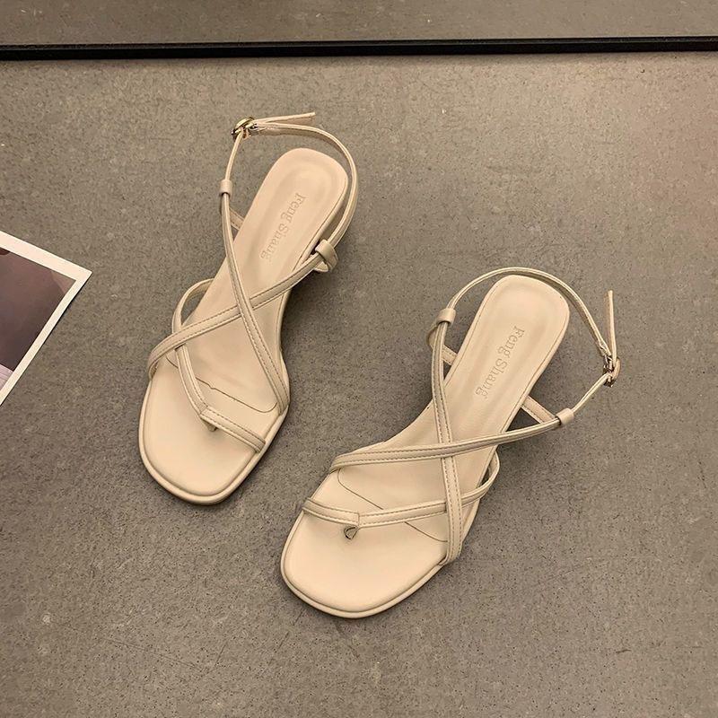 Новые римские сандалии для женщин, летний стиль феи 2025, новые модные босоножки высокого класса на толстом каблуке среднего размера I