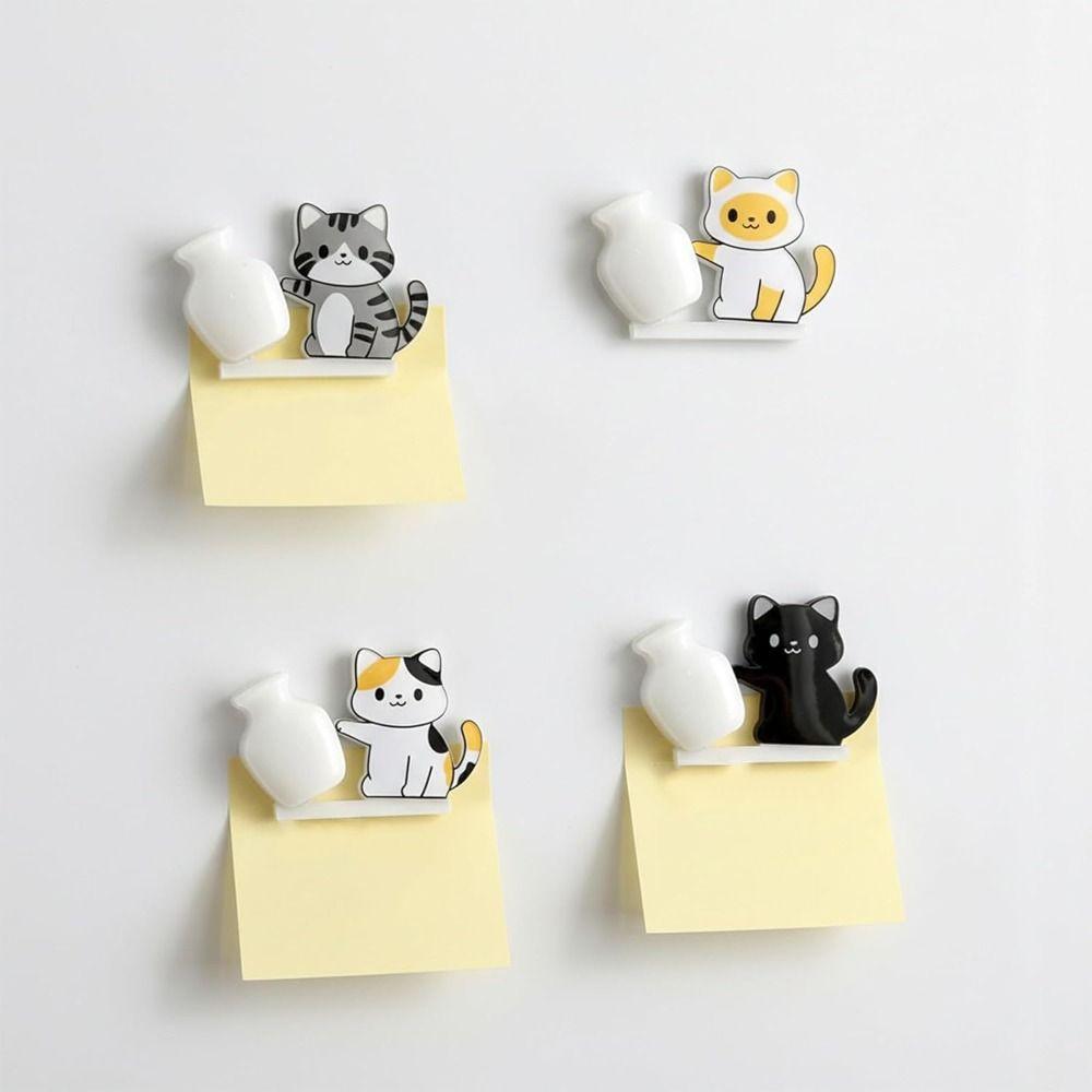 Creative Cat Refrigerator Magnet Acrylic Pet Hair Collector Fridge Magnet Vase Decor  Kitchen Use
