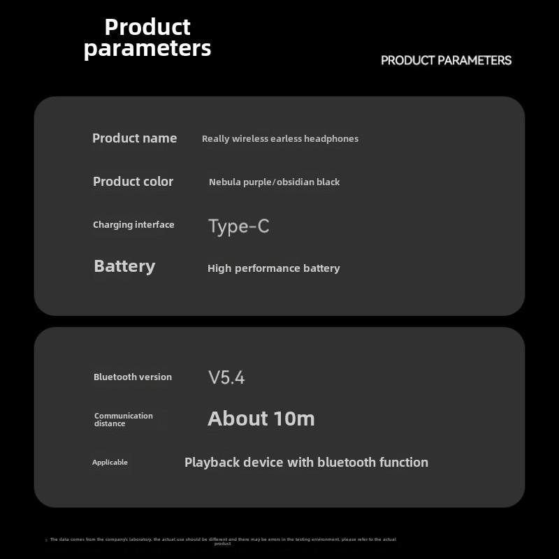 Wireless Bluetooth Headphones High-end Sound Quality with Screen Sports Clip Ear Long Wear Painless